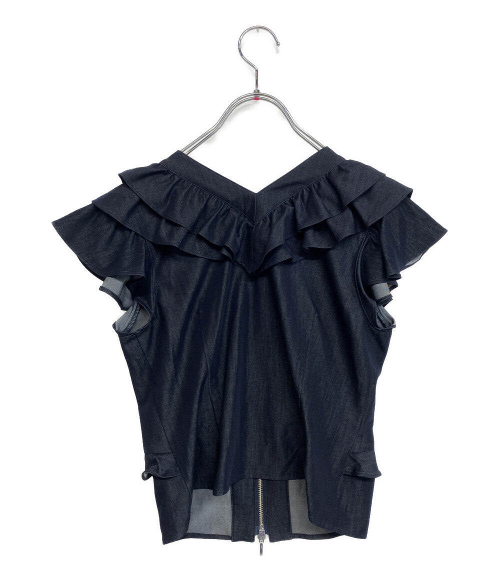 美品 LAGUNAMOON フリルブラウス WZIP レディース SIZE F ラグナムーン