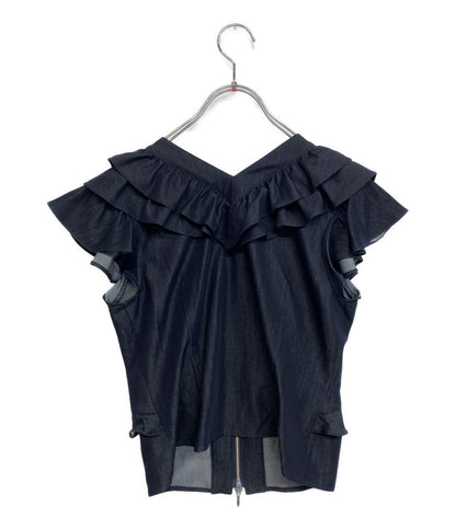 美品 LAGUNAMOON フリルブラウス WZIP レディース SIZE F ラグナムーン