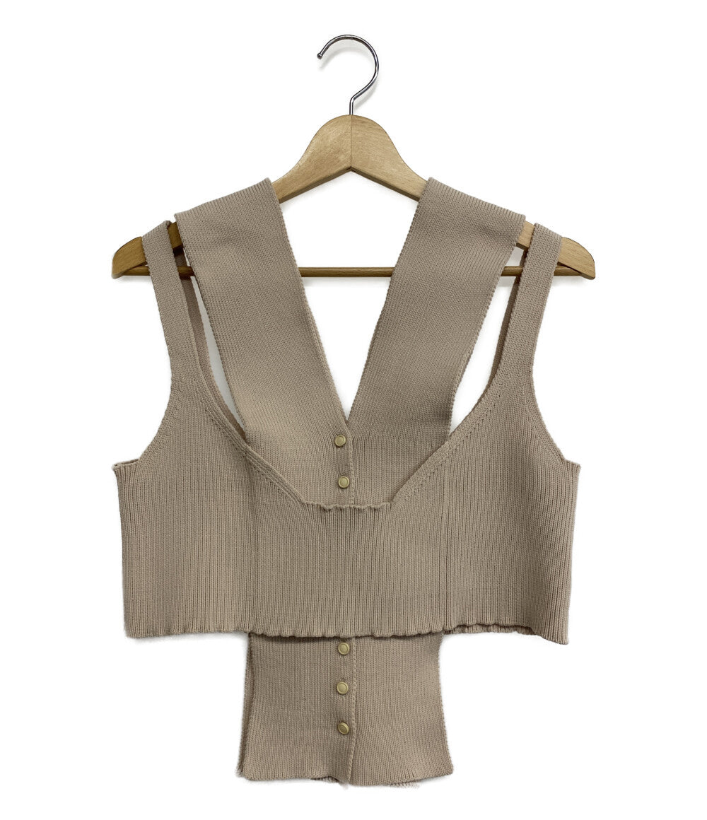 美品 TAN タン レイヤードニットベスト TN19SS002 レディース SIZE -