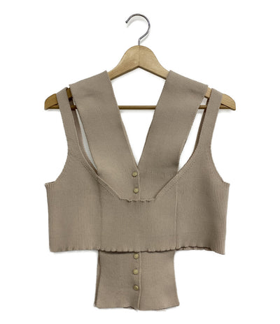 美品 TAN タン レイヤードニットベスト TN19SS002 レディース SIZE -