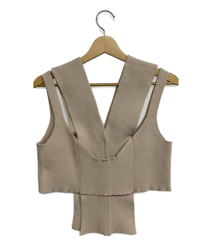 美品 TAN タン レイヤードニットベスト TN19SS002 レディース SIZE -