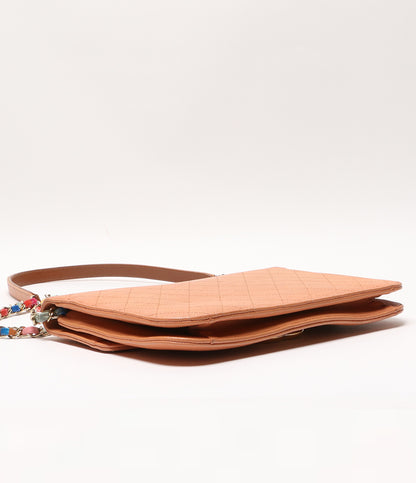 CHANEL ショルダーバッグ ハーフココ キャビアスキン オレンジベージュ レディース シャネル