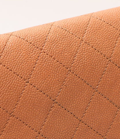 CHANEL ショルダーバッグ ハーフココ キャビアスキン オレンジベージュ レディース シャネル