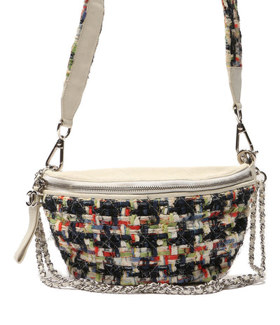 CHANEL 2WAYウエストバッグ ダブルチェーン ツイード 17SS レディース シャネル
