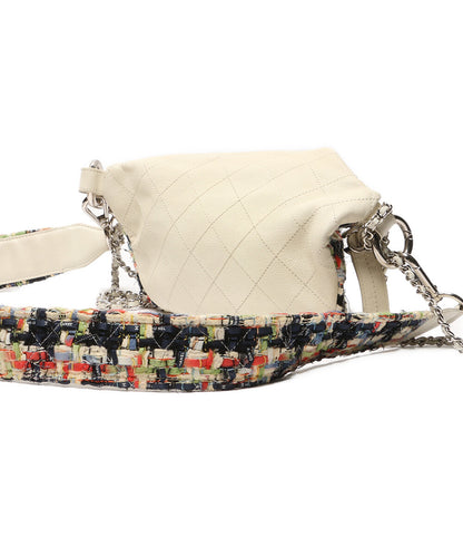 CHANEL 2WAYウエストバッグ ダブルチェーン ツイード 17SS レディース シャネル
