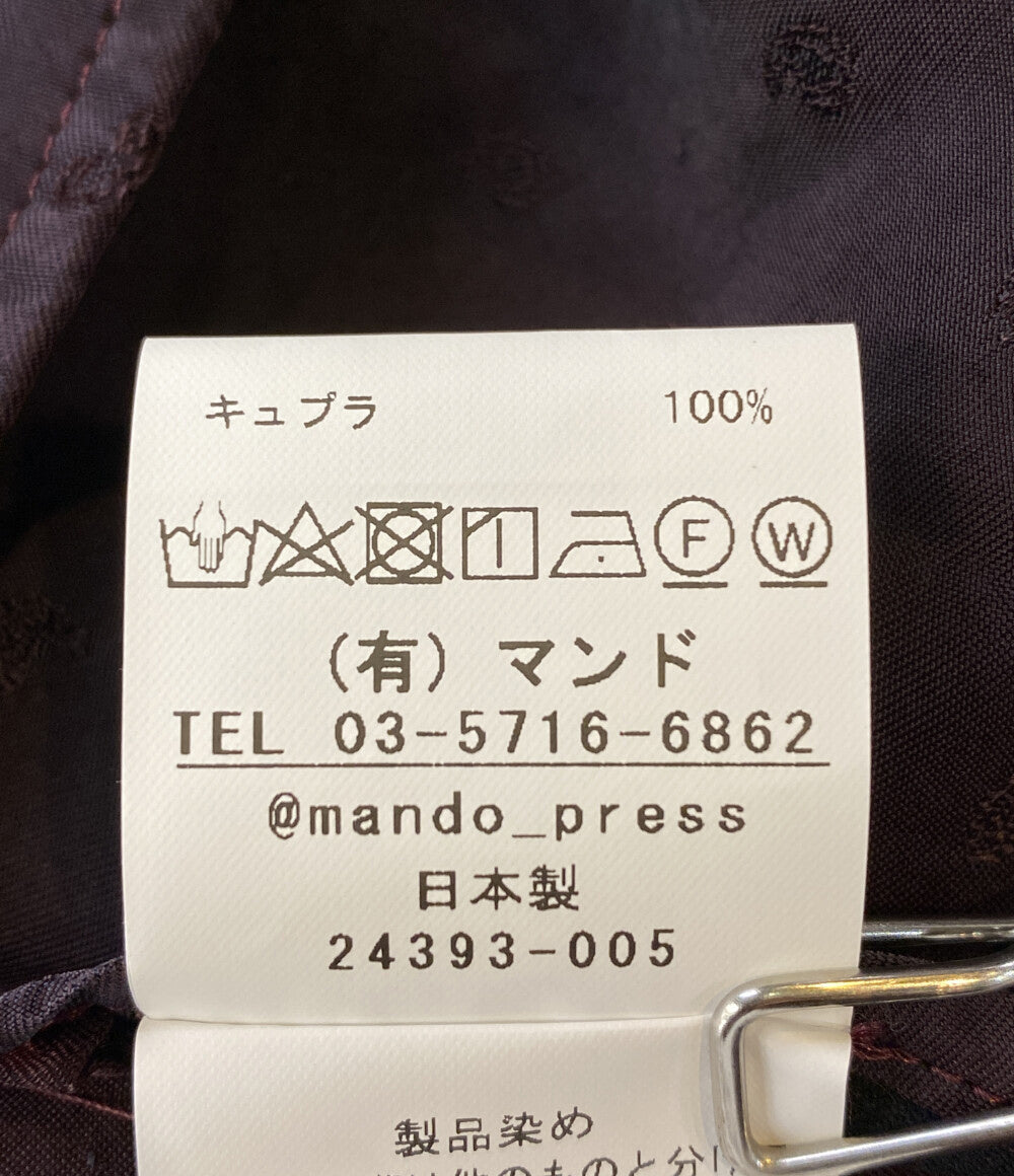 mando テーラードジャケット GARMENT DYE PAISLEY JACKET ボルドー 24AW メンズ SIZE 2 マンド