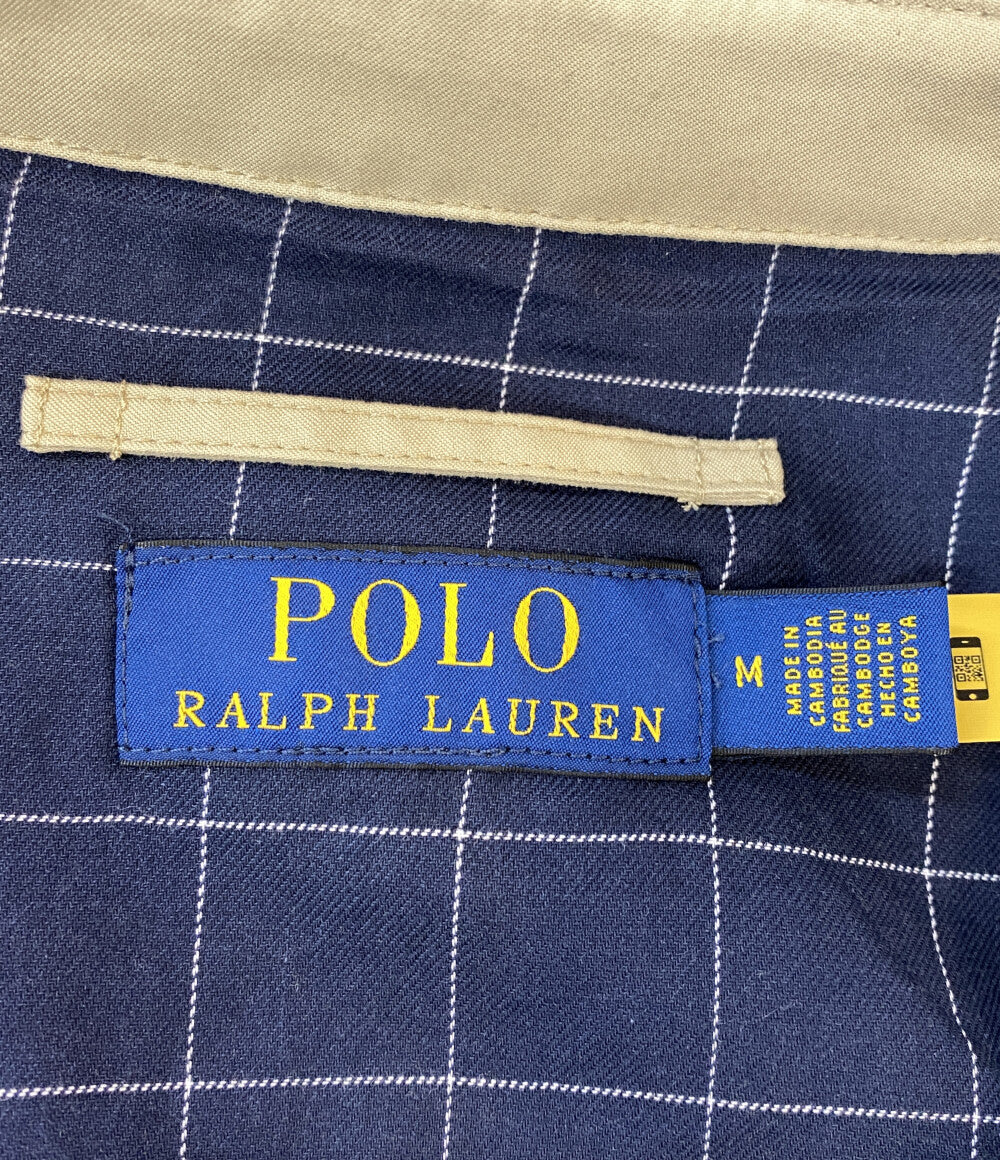 ポロ・ラルフローレン 美品 ブルゾン 内チェックスイングトップジャケット カーキ メンズ SIZE M POLO RALPH LAUREN