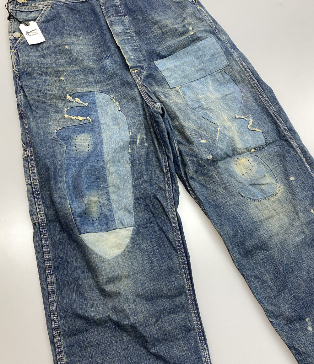 デンハム 美品 オーバーオール リペア加工 デニム メンズ SIZE S-M DENHAM