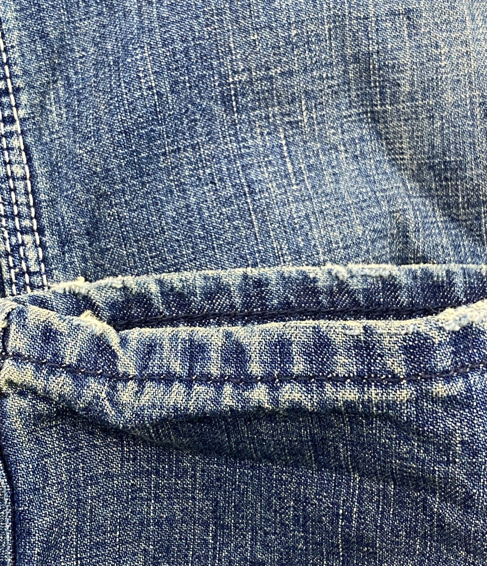 デンハム 美品 オーバーオール リペア加工 デニム メンズ SIZE S-M DENHAM