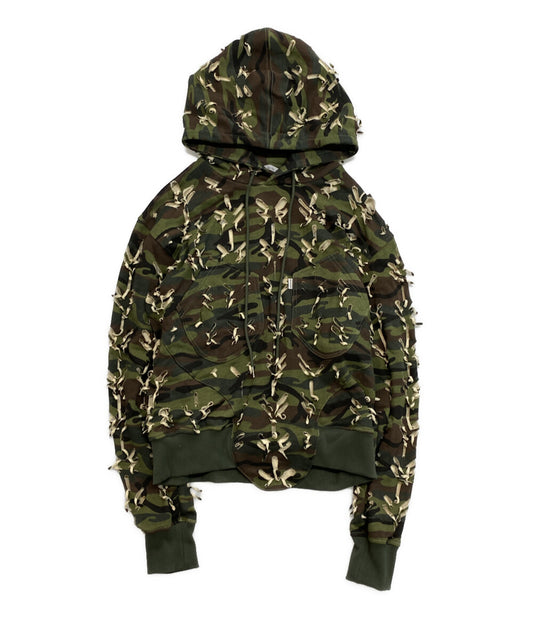 JUNTAE KIM ジュンテキム パーカー SLASHED HOODIE メンズ SIZE L