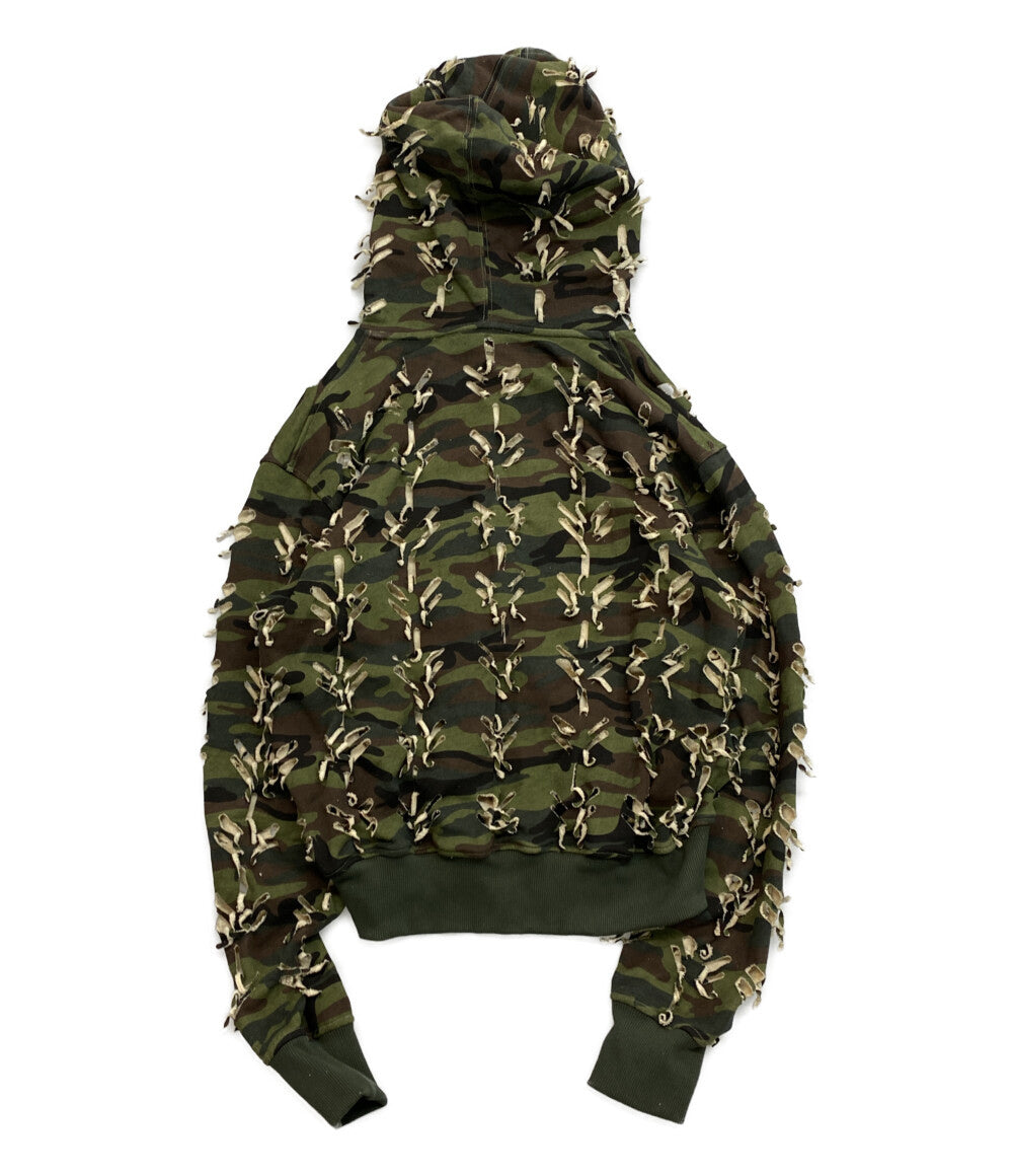 JUNTAE KIM ジュンテキム パーカー SLASHED HOODIE メンズ SIZE L