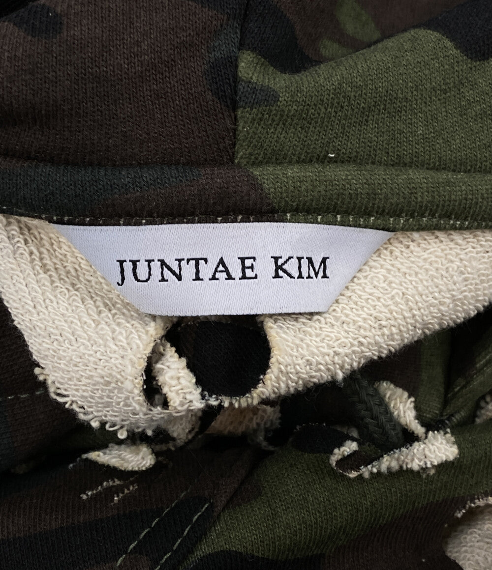 JUNTAE KIM ジュンテキム パーカー SLASHED HOODIE メンズ SIZE L