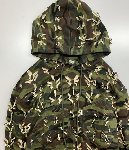 JUNTAE KIM ジュンテキム パーカー SLASHED HOODIE メンズ SIZE L