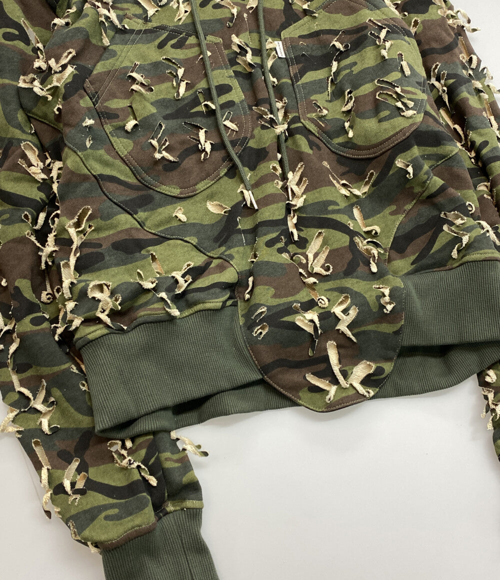 JUNTAE KIM ジュンテキム パーカー SLASHED HOODIE メンズ SIZE L
