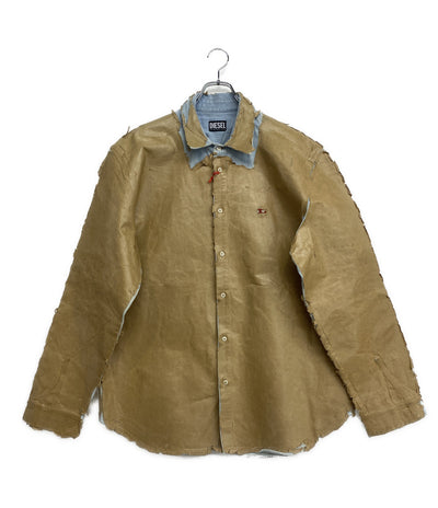 美品 DIESEL 長袖シャツ D-SIMPLY-FS ピールオフ デニムシャツ メンズ SIZE XL ディーゼル