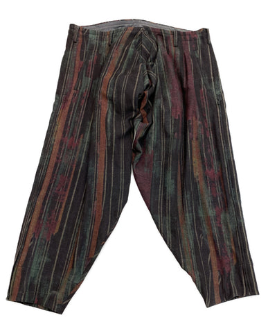 YOHJI YAMAMOTO POUR HOMME 総柄フラノ内股ドレープパンツ 23AW メンズ SIZE 1 ヨウジヤマモトプールオム