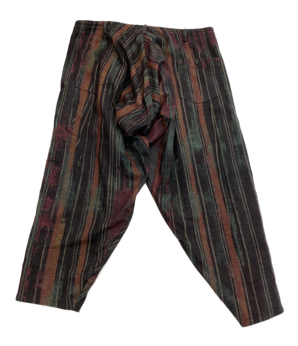 YOHJI YAMAMOTO POUR HOMME 総柄フラノ内股ドレープパンツ 23AW メンズ SIZE 1 ヨウジヤマモトプールオム