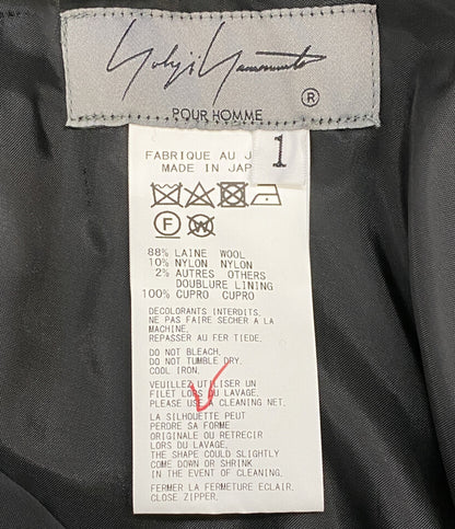 YOHJI YAMAMOTO POUR HOMME 総柄フラノ内股ドレープパンツ 23AW メンズ SIZE 1 ヨウジヤマモトプールオム