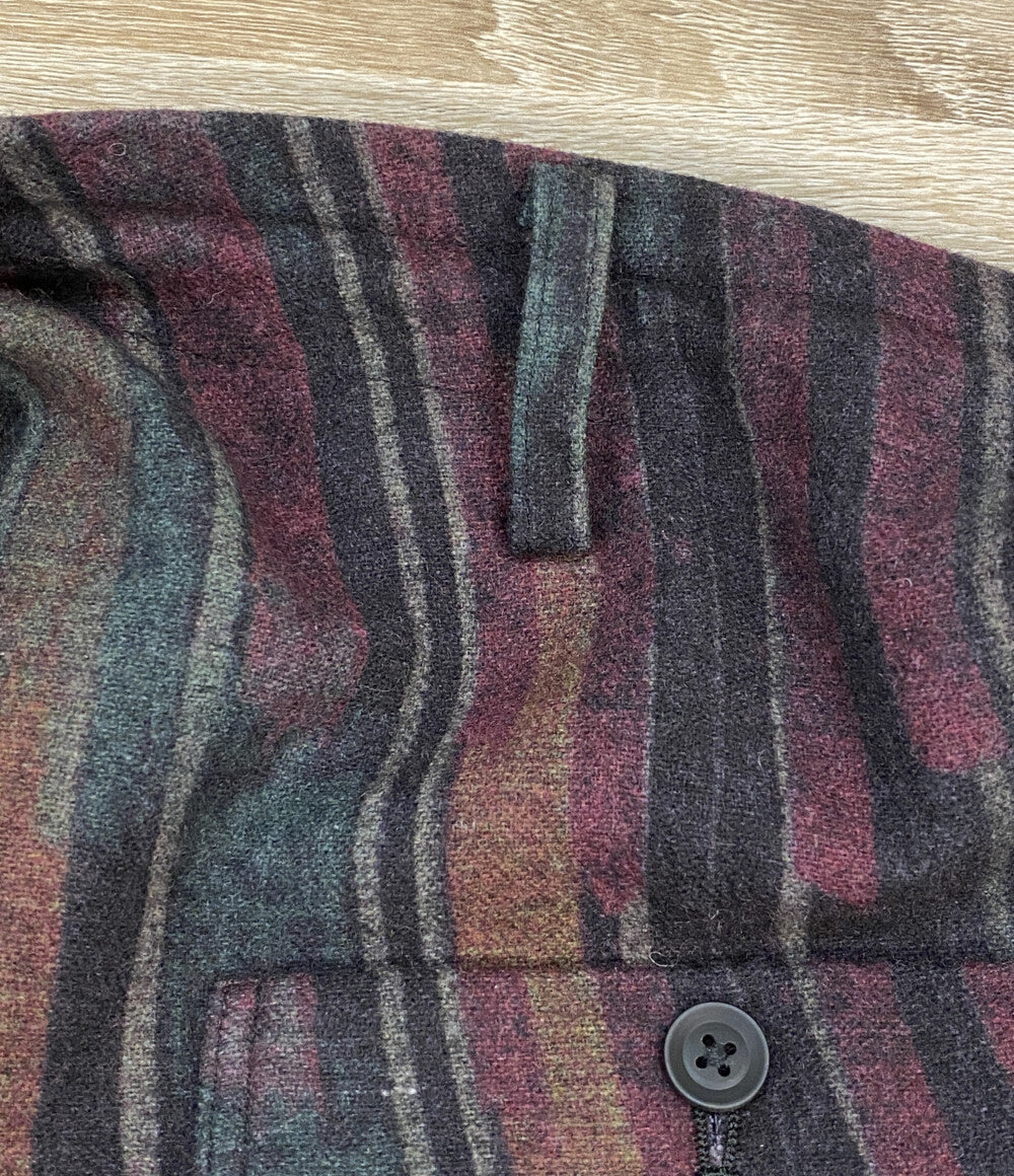 YOHJI YAMAMOTO POUR HOMME 総柄フラノ内股ドレープパンツ 23AW メンズ