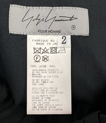 YOHJI YAMAMOTO POUR HOMME シワギャバラップパンツ 21AW HX-P22-100 メンズ SIZE 2 ヨウジヤマモトプールオム
