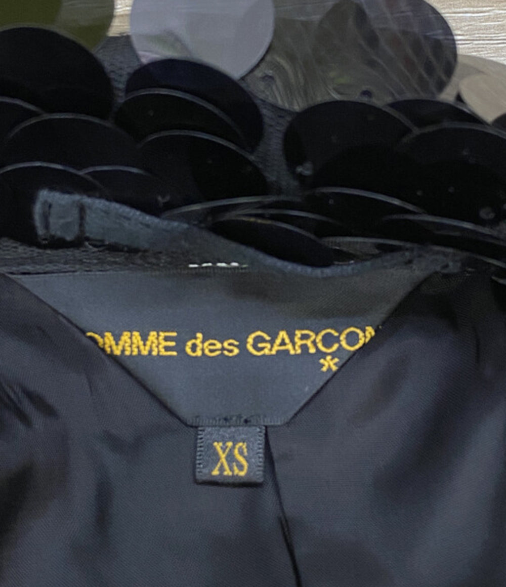 COMME des GARÇONS 黒 スパンコール ジャケット COMME des GARCONS スパンコールロングジャケット 22SS レディース