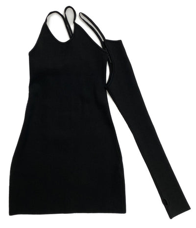 美品 HYEIN SEO ヘインソ デタッチド スリーブ ミニワンピース リブニット レディース SIZE 1
