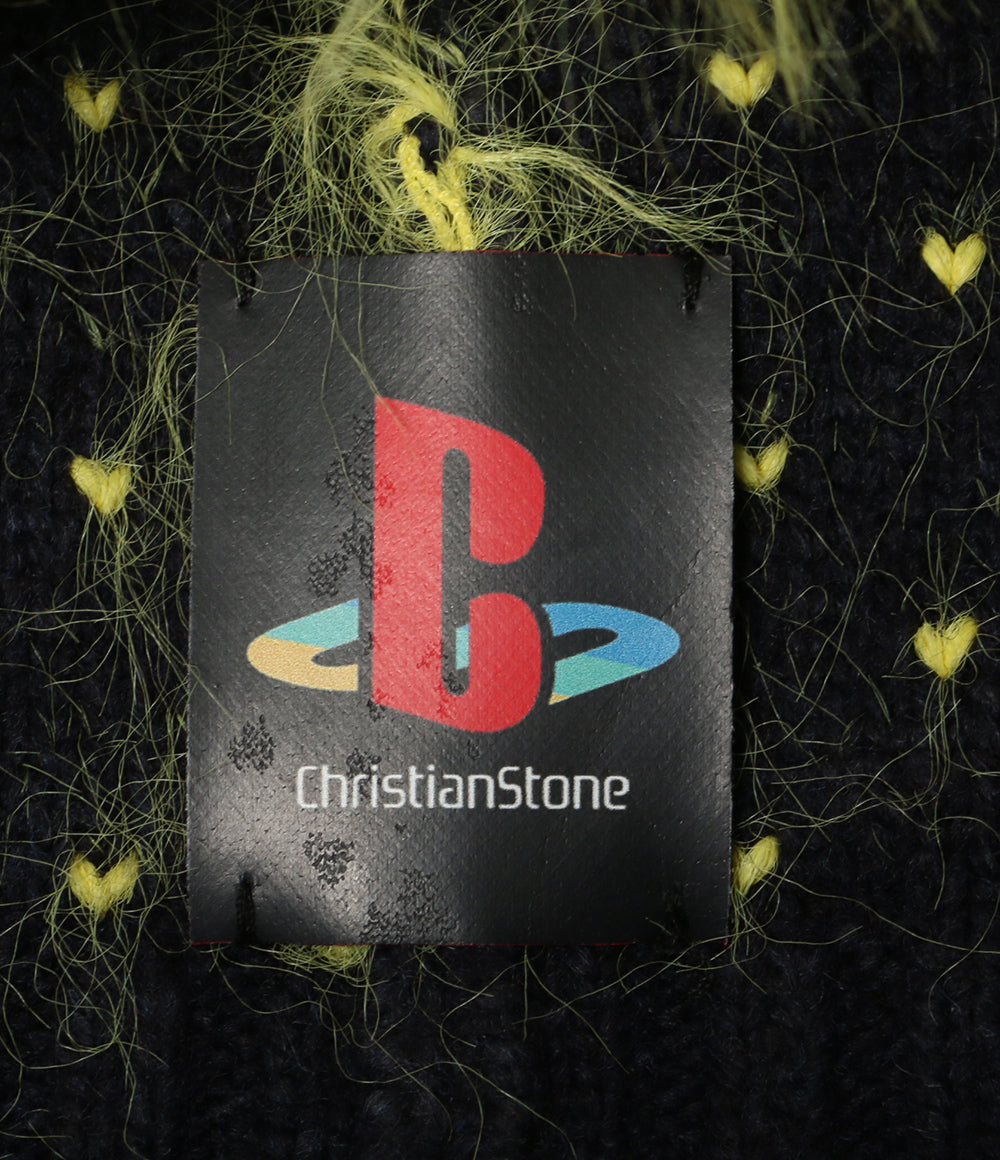 美品 CHRISTIAN STONE クリスチャンストーン ニット帽 MOHAIR KNITTED INTERNET BEANIE メンズ