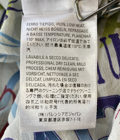 バレンシアガ 長袖シャツ マルチロゴシルクロングシャツ シャツワンピース レディース SIZE 32 BALENCIAGA