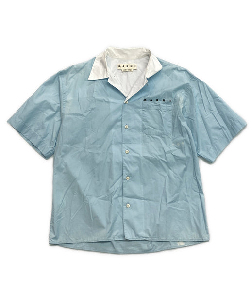 MARNI ハーフボタン シルク ワンピース / マルニ 半袖 スタンドカラー MARNI ハーフボタン シルク ワンピース / マルニ 半袖 スタンドカラー