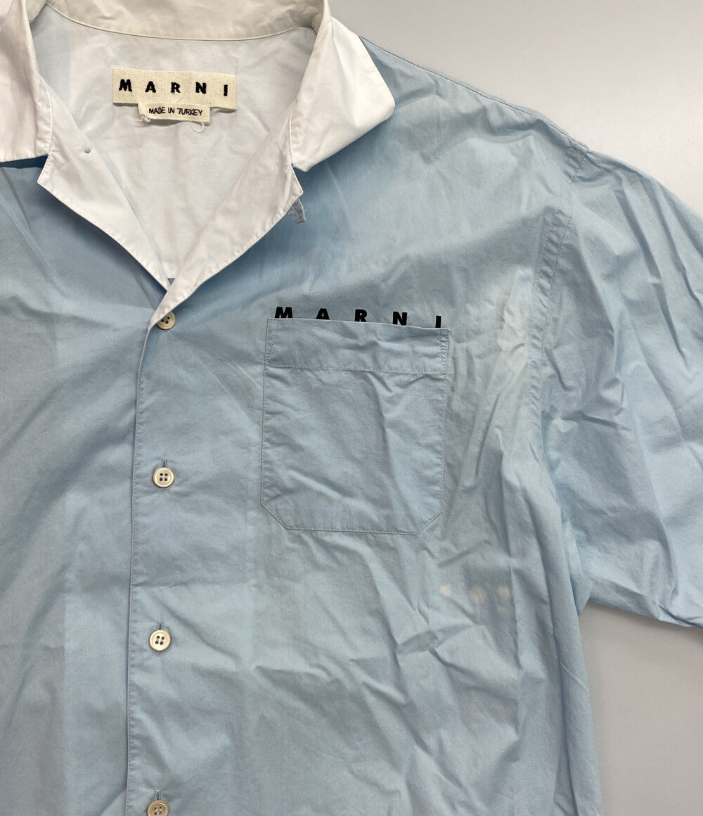 MARNI 半袖シャツ ロゴプリントオープンカラーシャツ 21ss メンズ SIZE 46 マルニ