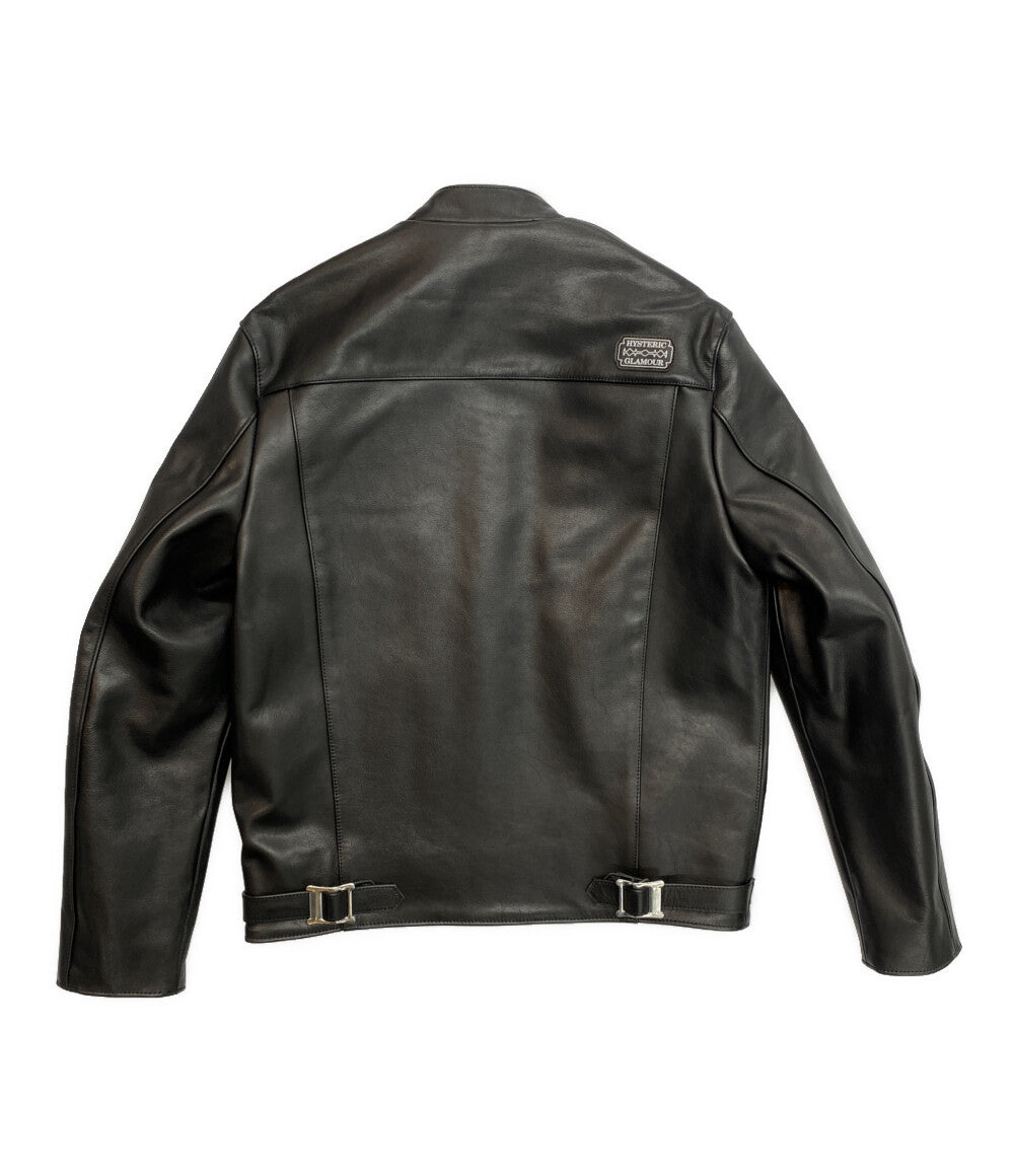 【LANVIN em Bleu】レザー シングルライダースジャケット 2025年最新】LANVIN en Bleu メンズ レザージャケット