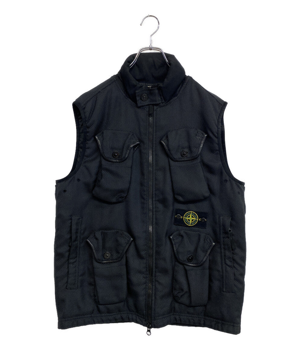 ストーンアイランド ベスト MODFIED PANAMA NYLON LEATHER VEST 中綿 メンズ SIZE L STONE ISLAND