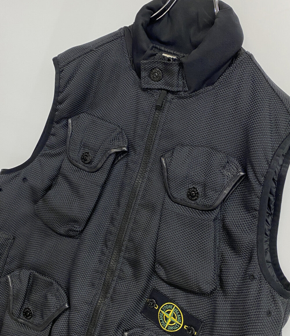 ストーンアイランド ベスト MODFIED PANAMA NYLON LEATHER VEST 中綿