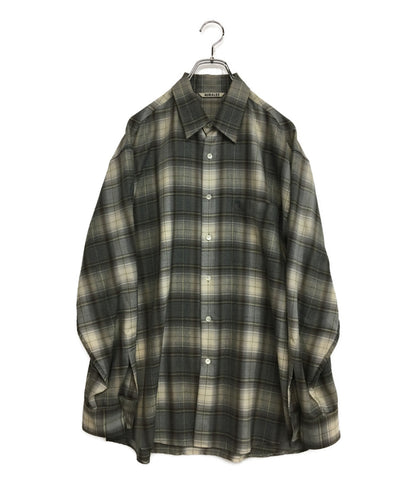 オーラリー 美品 長袖シャツ SUPER LIGHT WOOL CHECK SHIRTS 22AW A22AS01LC メンズ SIZE 4 AURALEE