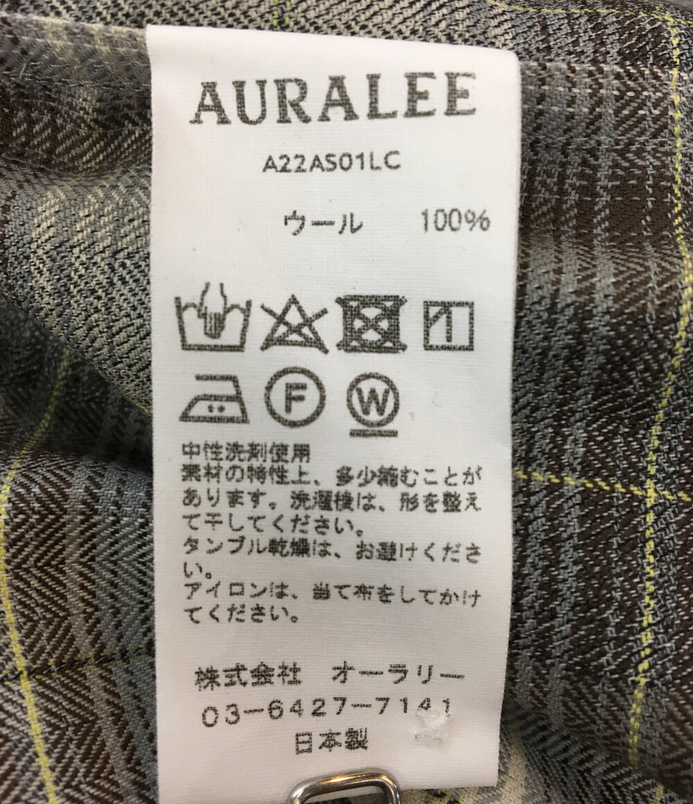 オーラリー 美品 長袖シャツ SUPER LIGHT WOOL CHECK SHIRTS 22AW A22AS01LC メンズ SIZE 4 AURALEE