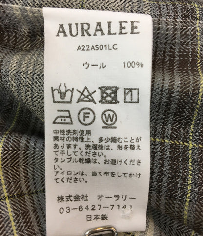オーラリー 美品 長袖シャツ SUPER LIGHT WOOL CHECK SHIRTS 22AW A22AS01LC メンズ SIZE 4 AURALEE