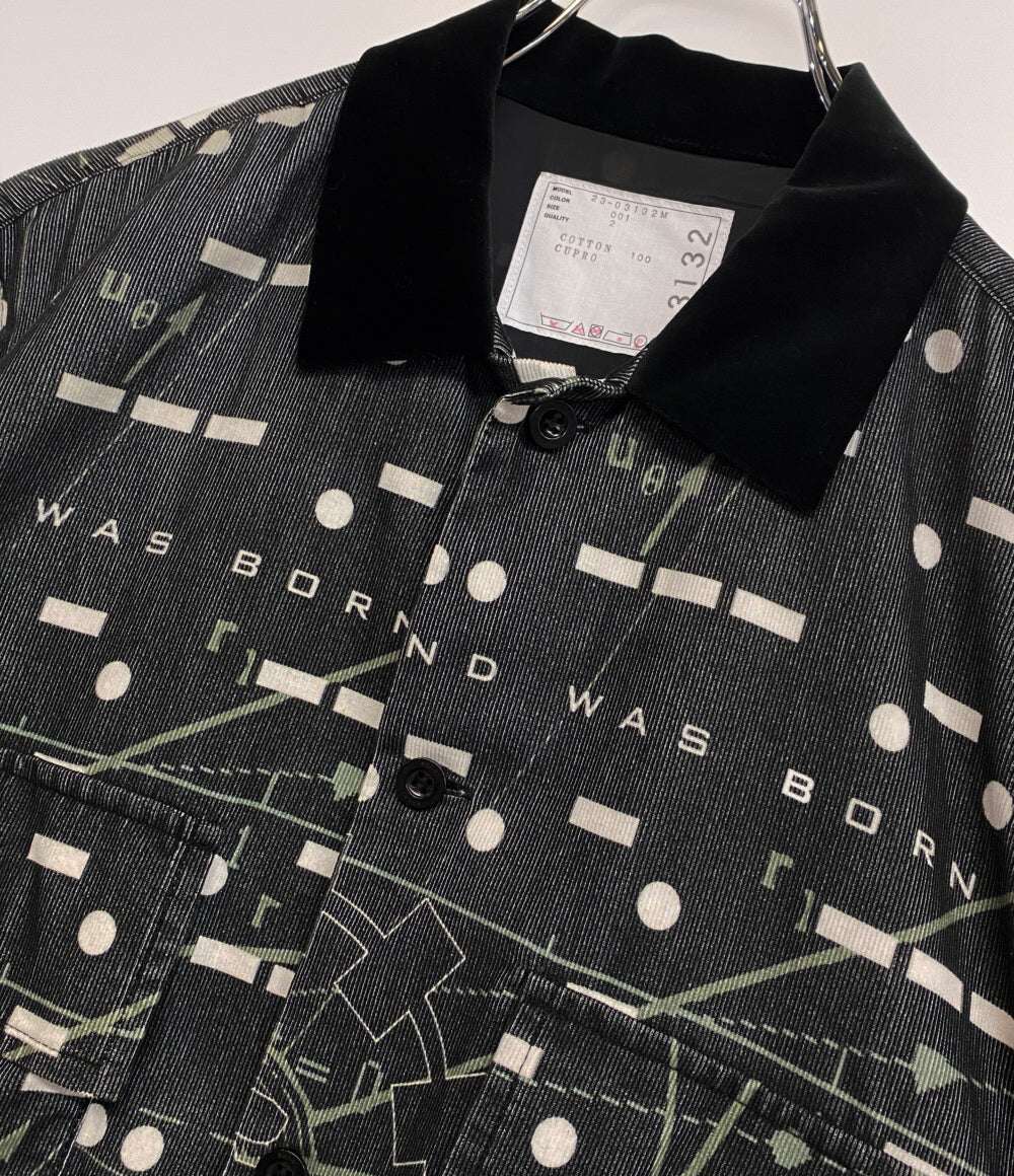 sacai インターステラー コラボ ジオメトリックパターンシャツ 23AW 23-03132M メンズ SIZE 1 サカイ