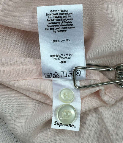 シュプリーム  半袖シャツ PLAYBOY ピンク オープンカラーシャツ      メンズ SIZE S  Supreme