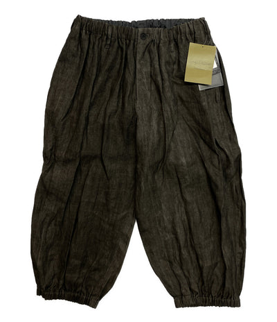 美品 YOHJI YAMAMOTO POUR HOMME ギャザーパンツ INK DYED TWILL GATHER CROPPED PANTS 25ss HP-P66-304 メンズ SIZE 2 ヨウジヤマモトプールオム