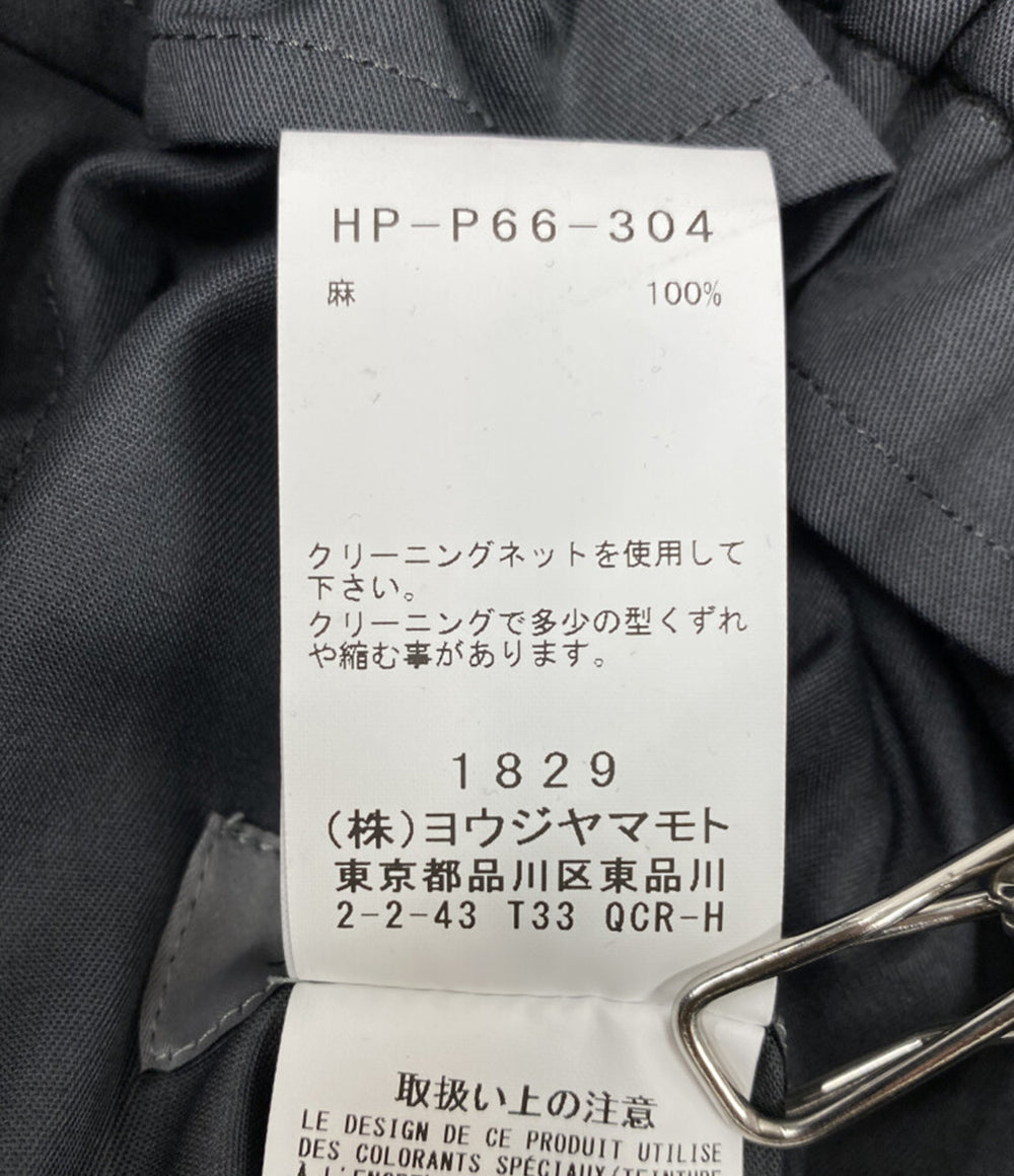 美品 YOHJI YAMAMOTO POUR HOMME ギャザーパンツ INK DYED TWILL GATHER CROPPED PANTS 25ss HP-P66-304 メンズ SIZE 2 ヨウジヤマモトプールオム