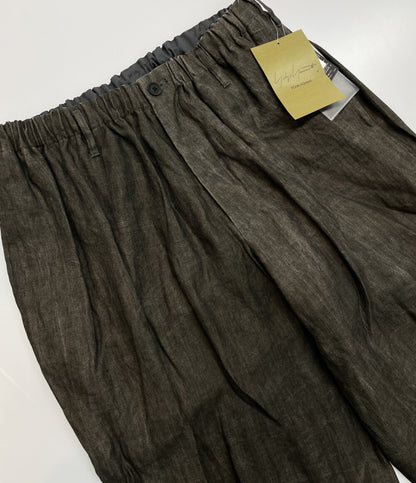 美品 YOHJI YAMAMOTO POUR HOMME ギャザーパンツ INK DYED TWILL GATHER CROPPED PANTS 25ss HP-P66-304 メンズ SIZE 2 ヨウジヤマモトプールオム