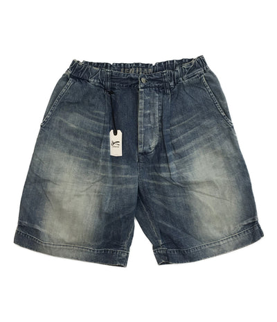 デンハム 美品 デニムショートパンツ GATHERED DENIM SHORTS 01-25-06-16-005 メンズ SIZE L DENHAM