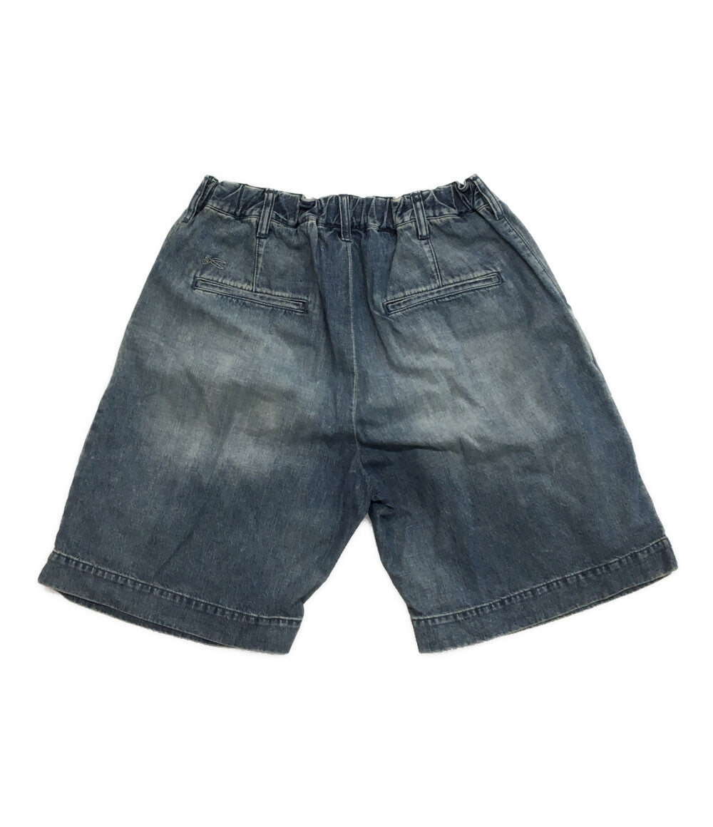 美品 DENHAM デニムショートパンツ GATHERED DENIM SHORTS 01-25-06-16-005 メンズ SIZE L デンハム