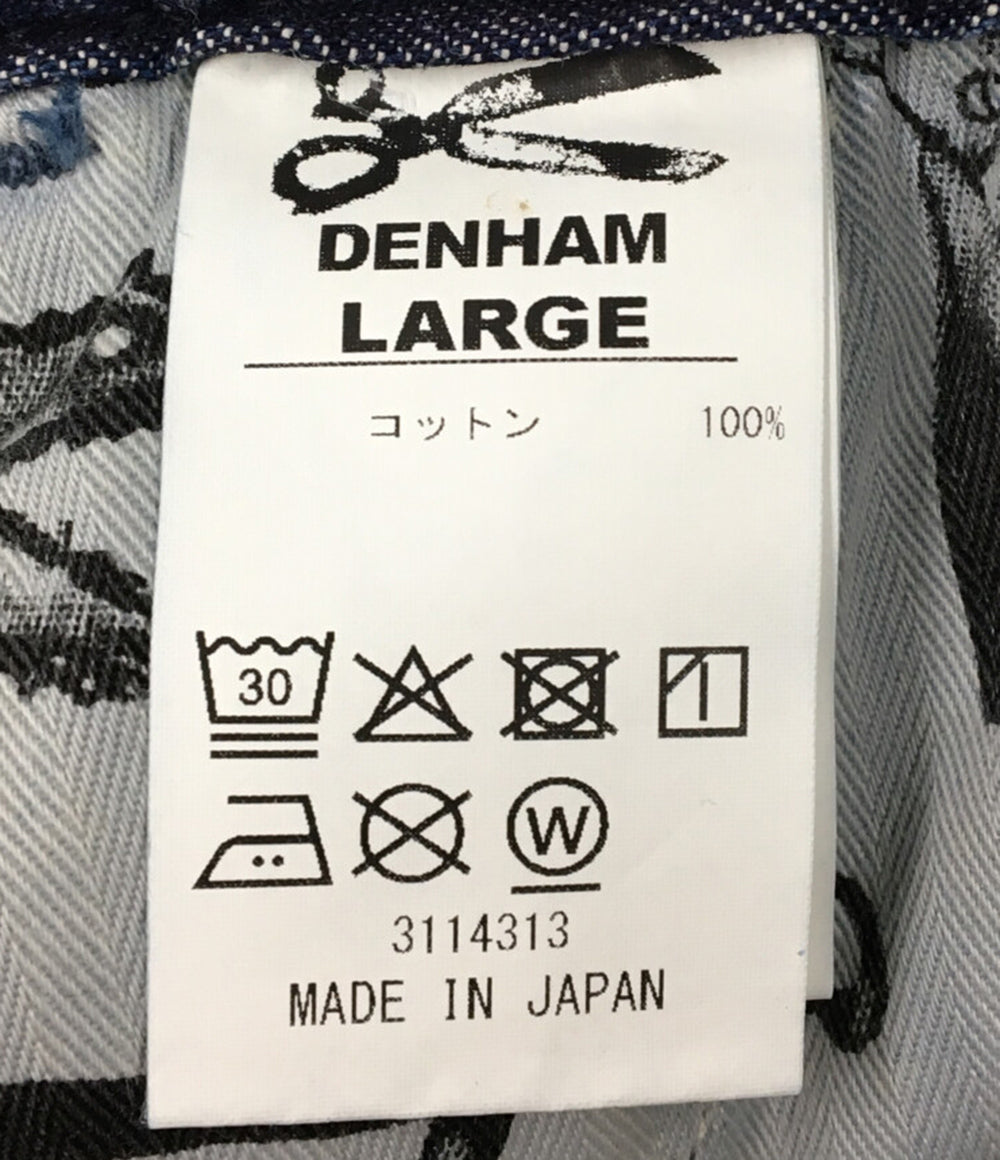 美品 DENHAM デニムショートパンツ GATHERED DENIM SHORTS 01-25-06-16-005 メンズ SIZE L デンハム