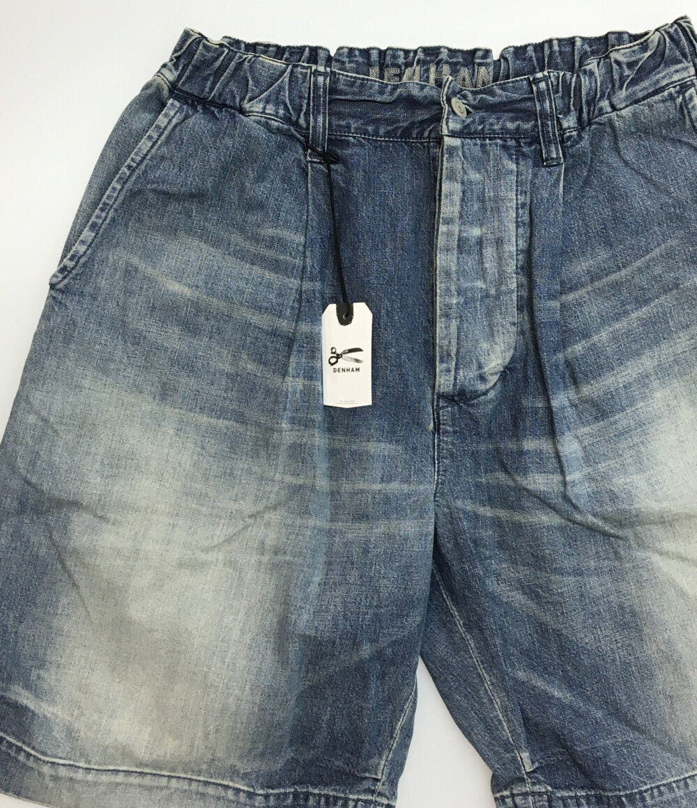 美品 DENHAM デニムショートパンツ GATHERED DENIM SHORTS 01-25-06-16-005 メンズ SIZE L デンハム
