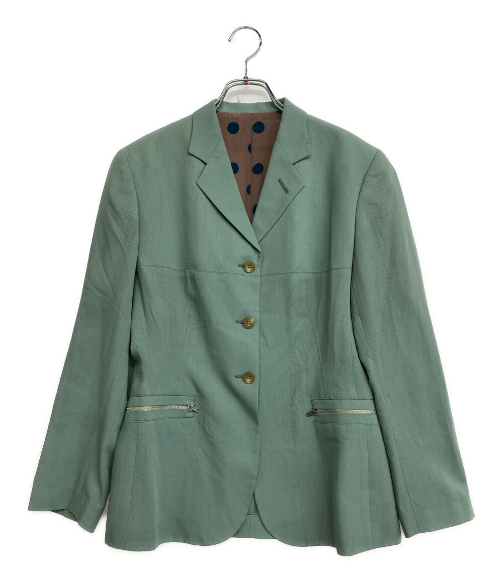 JEAN PAUL GAULTIER FEMME ジャンポールゴルチエフェム 内ドット柄ファスナーデザインステッチジャケット 90-00S レディース SIZE 40