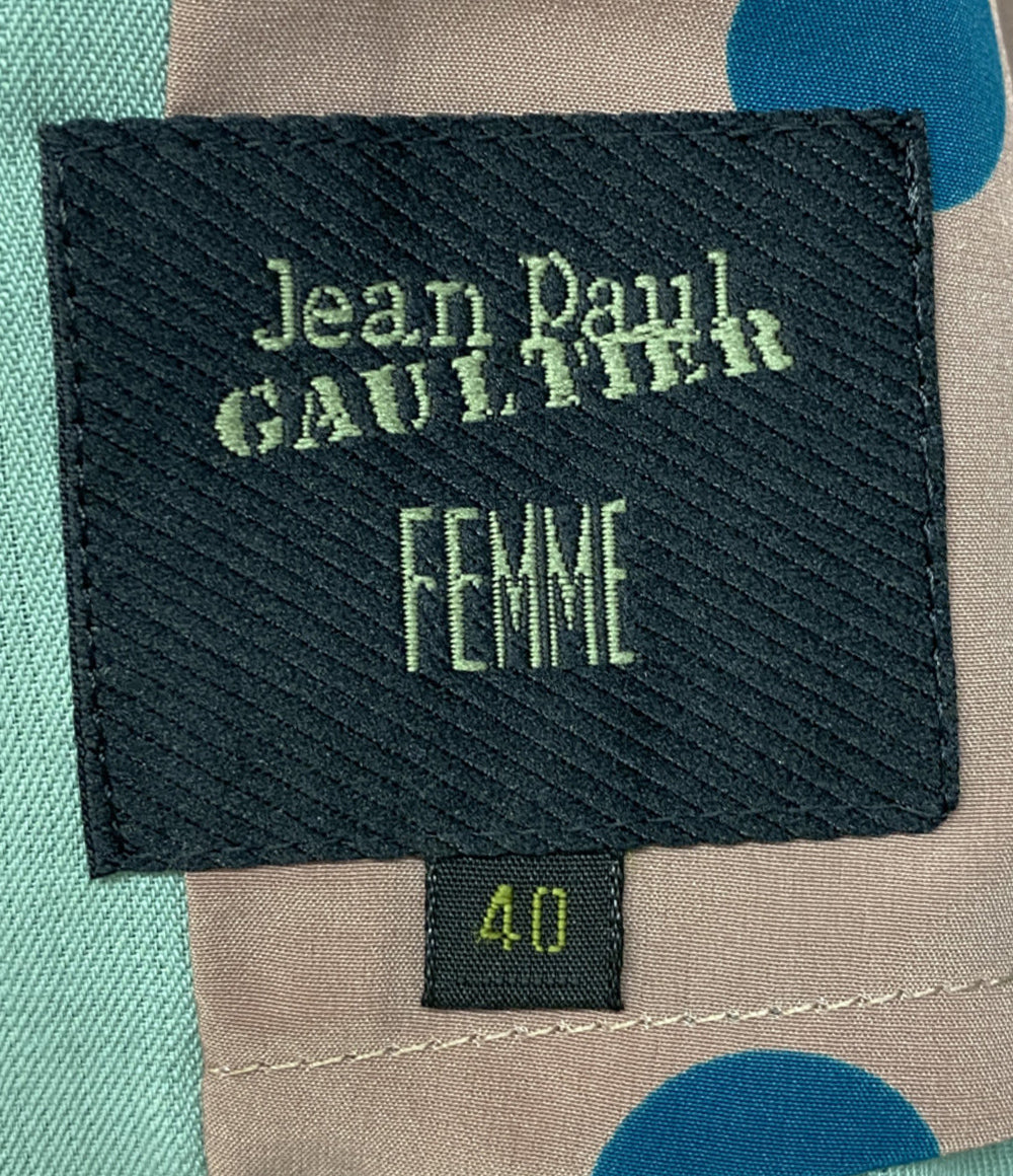 JEAN PAUL GAULTIER FEMME ジャンポールゴルチエフェム 内ドット柄ファスナーデザインステッチジャケット 90-00S レディース SIZE 40
