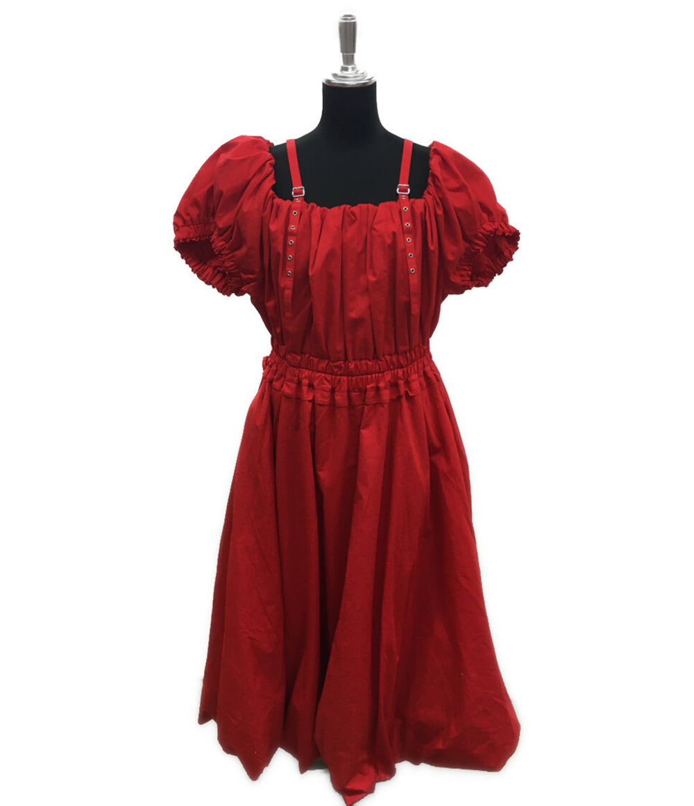 ノワールケイニノミヤ パフスリーブワンピース レッド 25SS 3O-O009 レディース SIZE M noir kei ninomiya