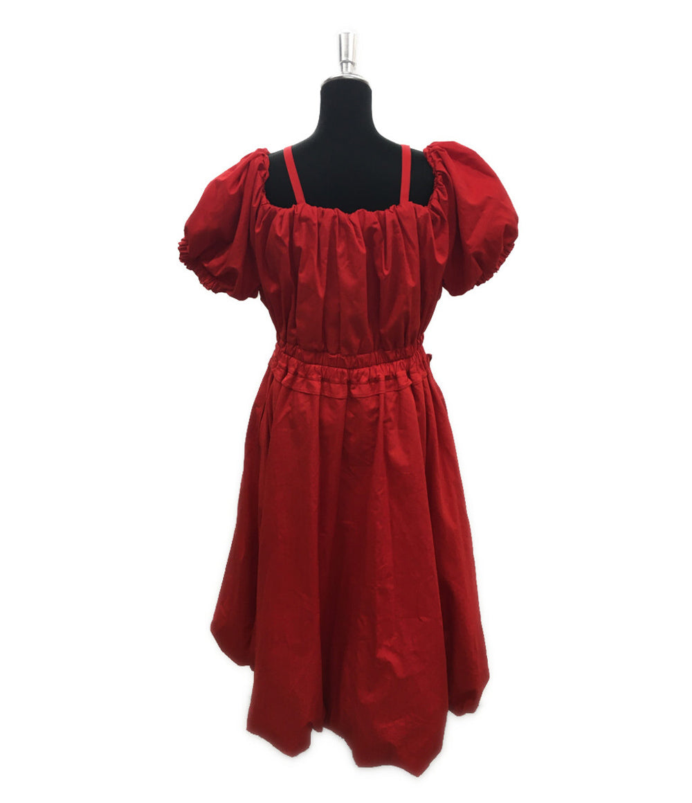 ノワールケイニノミヤ パフスリーブワンピース レッド 25SS 3O-O009 レディース SIZE M noir kei ninomiya