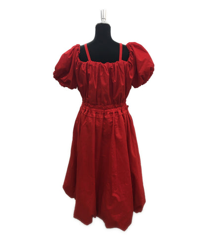 ノワールケイニノミヤ パフスリーブワンピース レッド 25SS 3O-O009 レディース SIZE M noir kei ninomiya